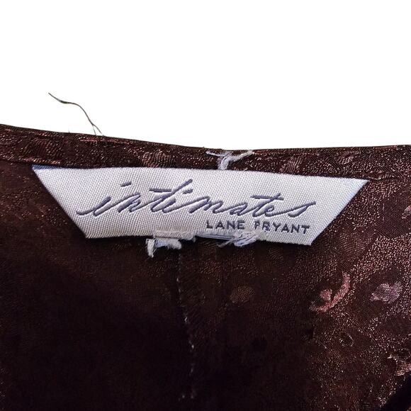 Intimates by Lane Bryant Satin Adjustable Straps Cheetah Design Slip Dress Brown - Picture 6 of 6